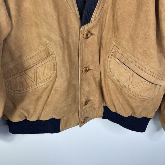 VTG Deerskin Leather Jacket Mens L Geniune Leather Grandpa Chore Barn Farm - Picture 2 of 11
